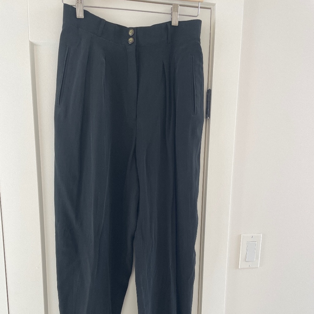 Black 100% silk trousers vintage BNWT